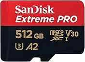 SanDisk Extreme PRO microSDXC UHS-I Memory Card 512 GB + Adapter & RescuePRO Deluxe (for Smartphones, Action Cameras or Drones, A2, Class 10, V30, U3, 200 MB/s Transfer)