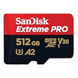 SanDisk Extreme PRO microSDXC UHS-I Memory Card 512 GB + Adapter & RescuePRO Deluxe (for Smartphones, Action Cameras or Drones, A2, Class 10, V30, U3, 200 MB/s Transfer)