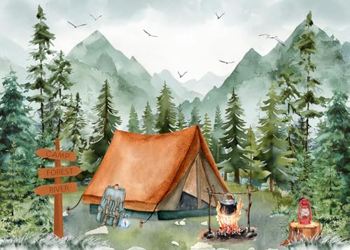 Alltten 7x5ft Adventure Awaits Baby Shower Backdrop Mountain Wilderness Adventure Camping Background Let The Adventure Begin Party Decorations F247