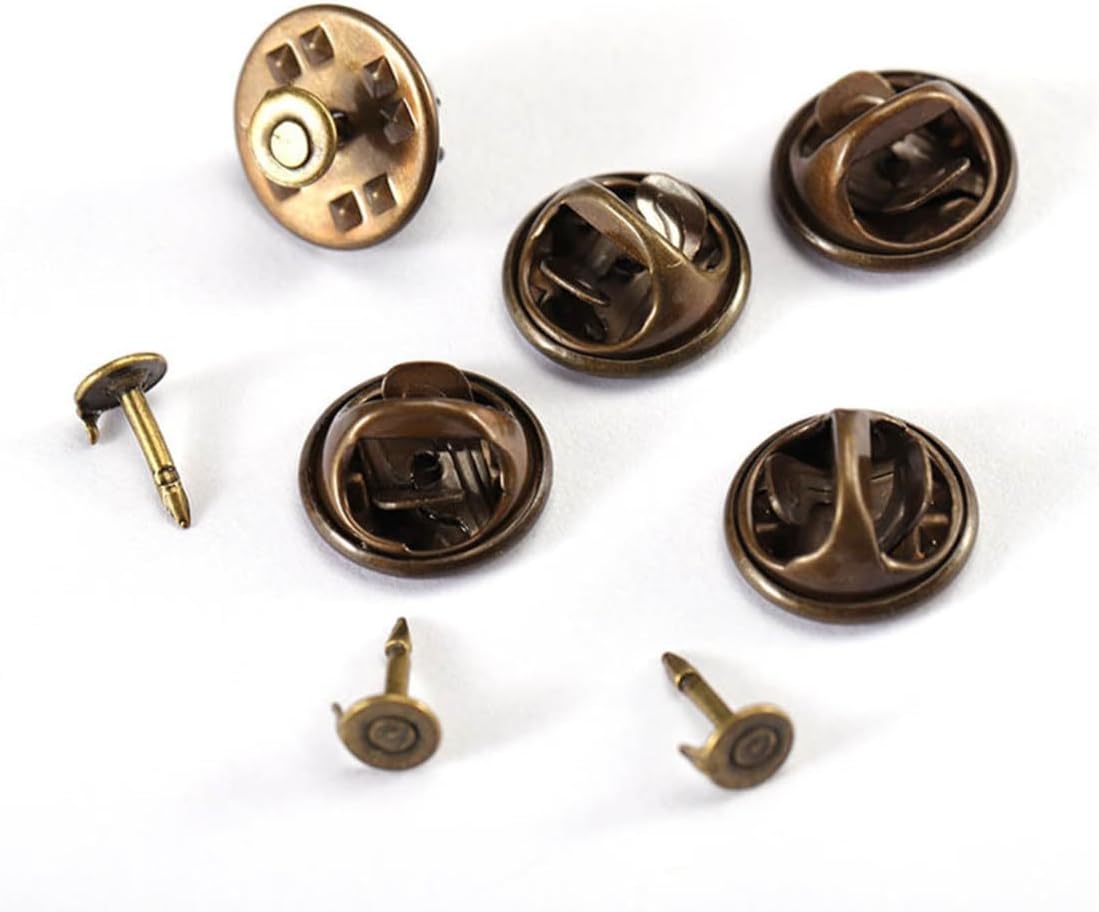 150 Set Copper Pin Backs for Brooch Badge Accessories, Easy to Use and Sturdy Butterfly Hat Clutch Pins, for Jewelry Making and Daily Craftsmanship Random Color