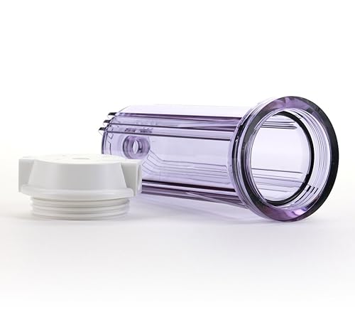 Miniatura 3 de Hydronix HF2-10CLWH38, vivienda transparente de 10" con tapa plana blanca para sistemas de ósmosis inversa y filtración, puertos de 38"