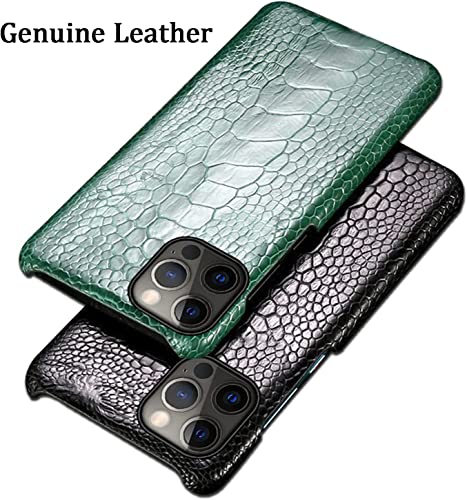 Étui arrière mince en cuir véritable marron pour iPhone 13 - 5