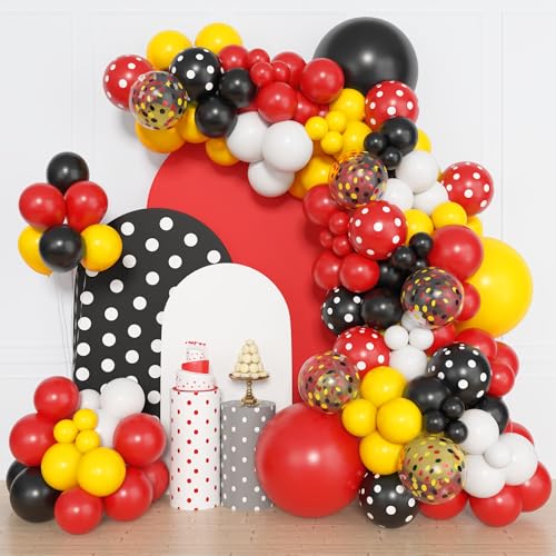 Image of Amandir 153pcs Red Yellow Black Balloon Garland Arch Kit Different Sizes