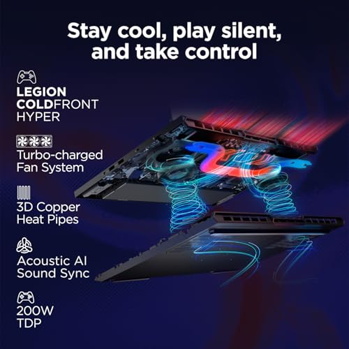 Image of Lenovo Legion Pro 5 2025 Intel Core i9-14900HX | NVIDIA RTX 5070 8GB (32GB RAM /1TB SSD /WQXGA IPS /240Hz /16 (40.6cm) /Windows 11 /Office 2024+AI Now /Black /2.4Kg), 83NN003CIN AI Powered Gaming Laptop