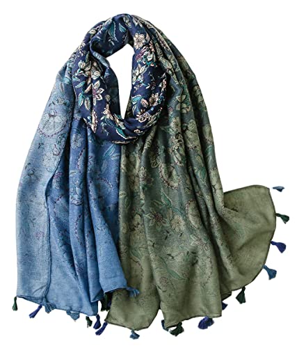 FAIRYGATE Schals & Tücher für Damen Mädchen Paisley Elegantes Accessoire Baumwolle Seiden Schal Halstuch Schulter Tuch oder Umschlagstuch einsetzbar 61007
