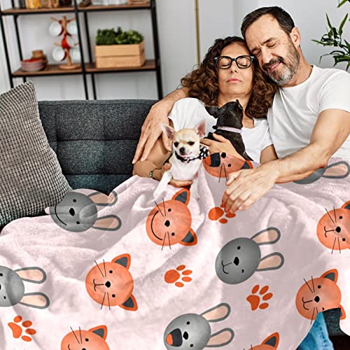 Couverture en peluche microfibre TBOUOBT imprimé patte de chat - 7