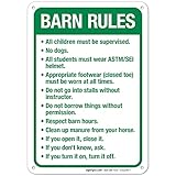 Barn Rules Sign, 10x7 Inches, 55 mil Thick HDPS (high Density polystyrene), Made in USA