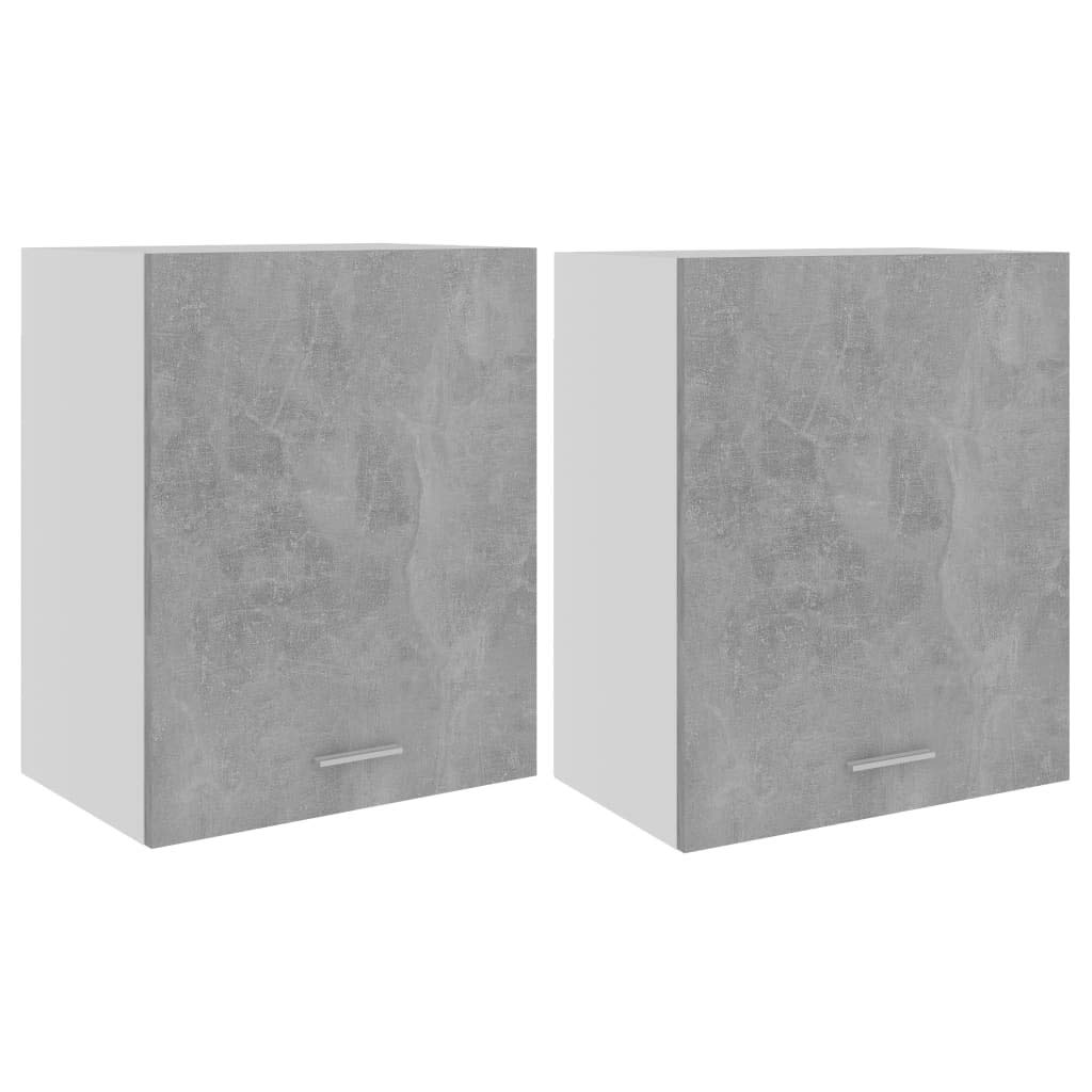 vidaXL Armadi Sospesi “Lyon” 2 pz Grigo Cemento 50x31x60 cm in