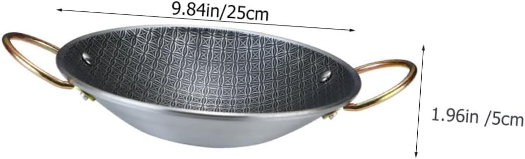 Paella Pan Nonstick Pot Stainless Steel Cooker Pot Divider inside for Daily Use