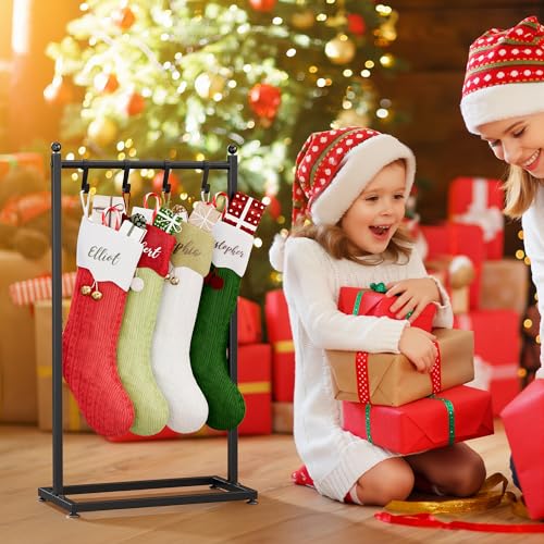 LAND·VOI Christmas Stocking Holder for Floor, Free Standing Metal Stocking Hanger with 4 Removable Hooks, Stable Base & Adjustable Feet, Black by LAND·VOI - Image 8