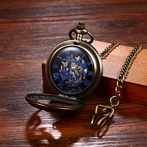 Lancardo Relógio de bolso mecânico masculino à prova d'água, à prova d'água, sem necessidade de ba