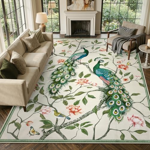 Tapete decorativo Anidaroel 8'x10' beige lavable miniatura 1