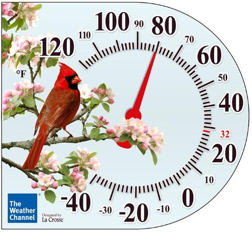 La Crosse Technology 104-106 6 Inch Cling Thermometer with Cardinal Design