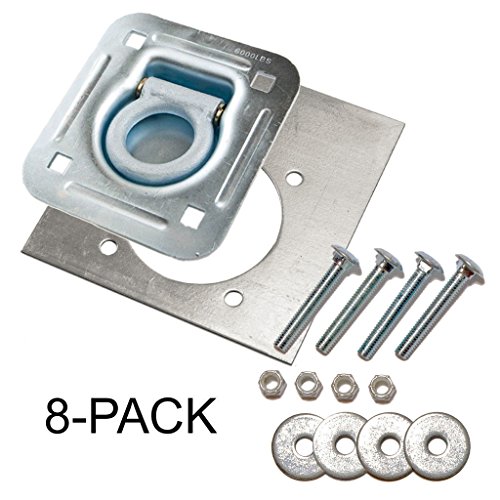 D-Ring Recessed 6,000 Lb. Tie Down And Backing Plate W/2-1/2 Hardware 8-Pack #TOP1