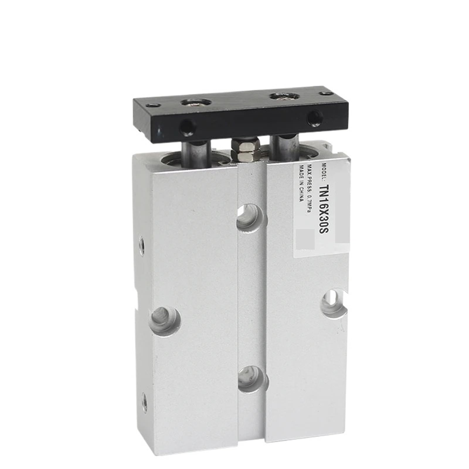 Vérin double tige TN40 course 20mm anti-rotation pour automatisme