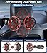 DICMKY Dual Head 12V/24V Cooling Fan for Car, 4-in-1 Car Seat/Windshield/Window/Roof Fan, Adjustable Suction Cup Car Fans That Blow Cold Air Cooler, Car Accessories for Truck RV SUV Sedan Van Boat