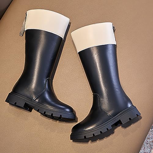 IWIHMIV Girls Riding Boots Girls Fashion Boots Girls Booties Girls Mid Calf Boots Side Zipper Riding Boots Princess Tall Boots3
