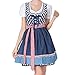 Produktbild VEMOW Damen Kostüme Elegant Damen 3 Stück Dirndl Kleid Bluse Costumes rachtenkleid mit Stickerei Traditionelle Bayerische Oktoberfest Karneval(X2-Blau, EU-34/CN-S)