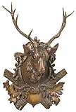 Wall Plaque Art MOUNTAIN Rustic Royal Stag Deer Chocolate Brown Resin