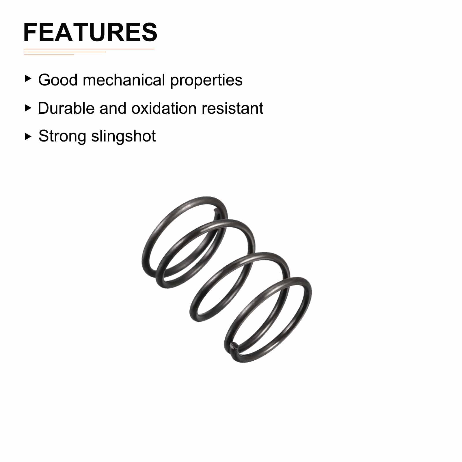 DTGN 1.2x15x20mm(DxODxL) Compression Spring - 10Pack - Good for Machinery - Spring Steel Extension Spring - Black - Image 3
