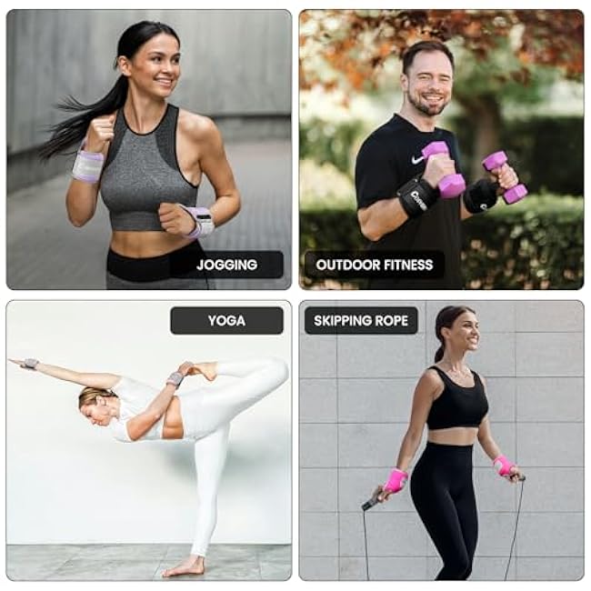 Wrist Weights with Thumb Loops Lock for Women Men Kids 2 3 4 5 6 LBS Set Hand Weights Ankle Weights Weighted Gloves for Running Walking Physical Therapy Yoga Gym Home Workout Strength Training