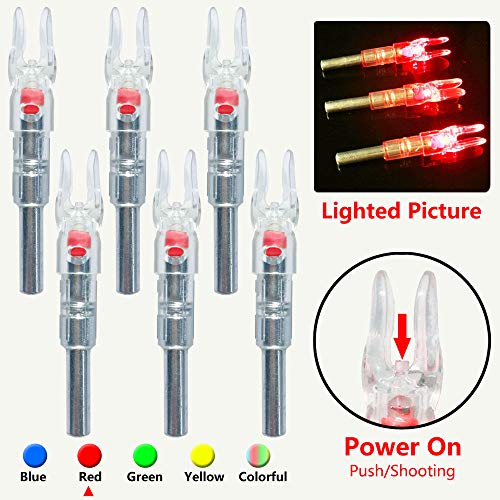 Hunter Action 6Pcs S Lighted Nocks For Arrow Archery Nocks Hunting Led Arrow Nocks Fits For Arrows With 0.244''/6.2Mm Inside Diameter(Red) #TOP1