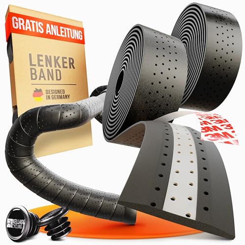 Kellago Langlebiges Profi Leder-Lenkerband [Griffband für Rennrad aus...