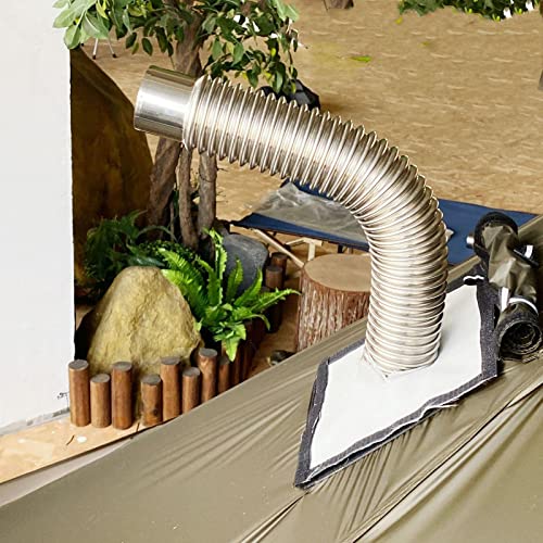 AMLESO Curva de duto de chaminé de fogão de cotovelo de 90°, combustão corrugada de aço inoxidável p