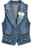 Jeansweste Damen Elegant Frühling Sommer Oversize Sleeveless Mode Marken Jeans Jacke Täglich Relaxed Casual Einreihig Revers Denim Weste Oberbekleidung