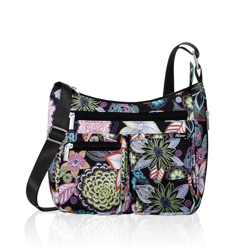 Kamo Crossbody Bag for Women - Multi-pocket Shoulder Bag Lightweight Messenger Bag Casual printed Purse Handbag Travel Bag