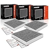 A-Premium 3-PC Cabin Air Filter w/Activated Carbon Compatible with Chrysler, Dodge, Nissan,