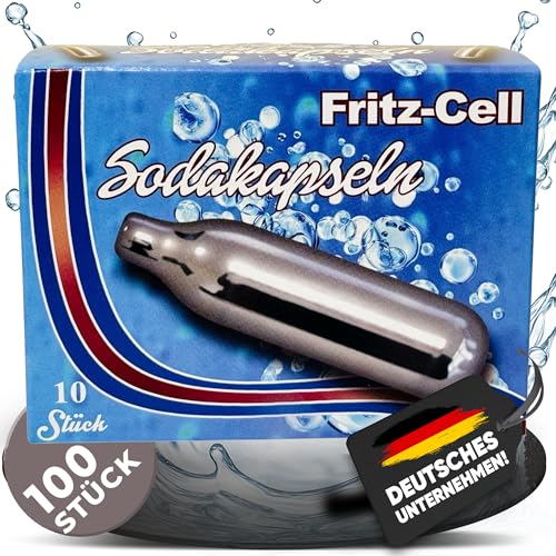 NEMT CO Sodakapseln 8g 100 Stück Kompatibel mit Sodamaker Soda Siphon - Made in EU Für prickelnde Getränke & kreative Anwendungen