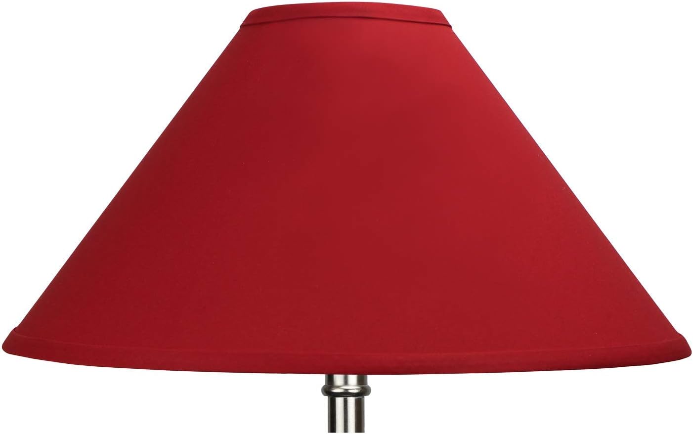 FenchelShades.com Lampshade 5" Top Diameter x 18" Bottom Diameter x 11" Slant Height with Washer (Spider) Attachment for Lamps with a Harp (Linen Rich Red)