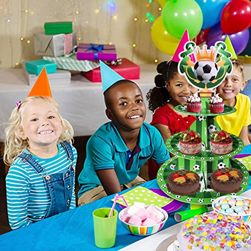 Soccer Themed Birthday Party Supplies, Soccer World Cup 2022, Soccer Party Decorations, 3 Tier Soccer Cardboard Cupcake Stand, Soccer Cake Topper Sports Theme Party Supplies For Teenagers Birthday #TOP4