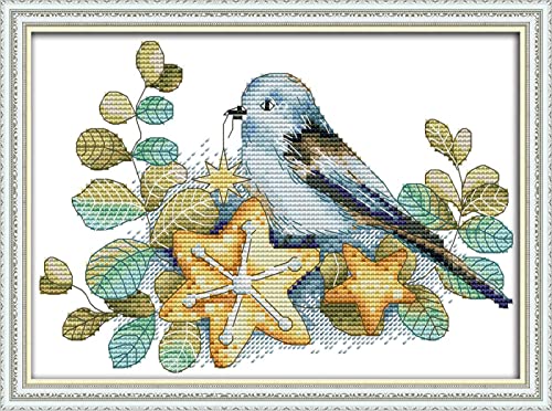 Peinture au diamant 5D oiseaux et feuilles, broderie strass complète 30x40 cm