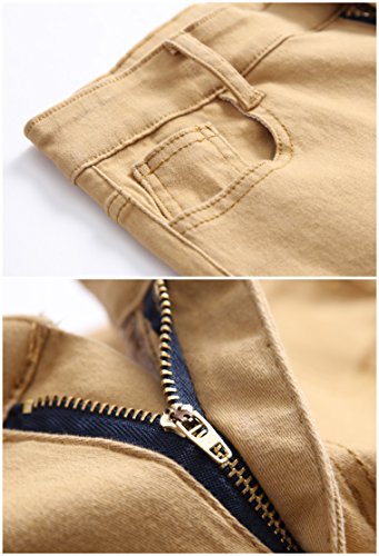 Fredd Marshall Boys Skinny Fit Ripped Destroyed Distressed Stretch Slim Jeans Pants Khaki 10 #TOP2