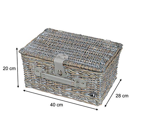 Cilio 155716 Picknick-Korb Stresa Deluxe, Stoff, olivgrün, 40x28x20 - 4