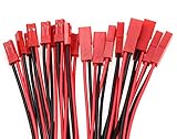 ikarex-shop 5 oder 10 Paar JST BEC Stecker / Buchse mit Kabel 150mm 22AWG Steckverbinder für LED Lampe RC Akku Lipo (10 Paar 150mm)