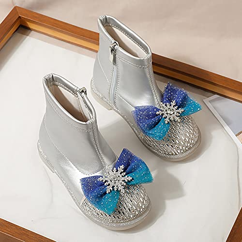 Leather Shoes For Girls Glitter Ankle Boots Kids Low Heel Dress Booties Fashion Side Zipper Short Girls Hunting Gear4