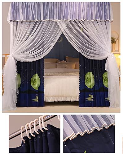 Cortina de cama con dosel para evitar la luz molesta en camas de 1,8 x 2m 4