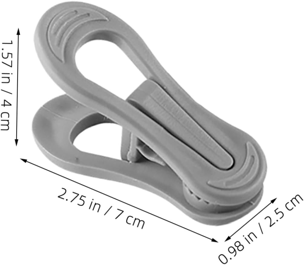 30 Pieces Large Plastic Clothes Pins Laundry Hanging Clips Windproof Grey 7x2.5cm Multi-Purpose Laundry Hooks for Home Office Travel