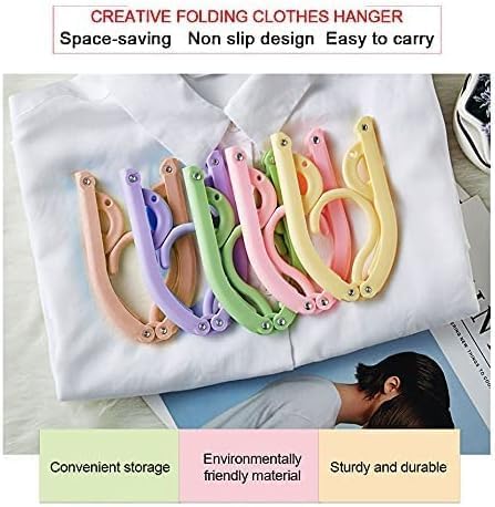 Miniatura 3 de Perchas de viaje plegables para ropa, 10 unidades, perchas plegables de plástico portátiles, perchas de ropa para ahorrar espacio para viajes de