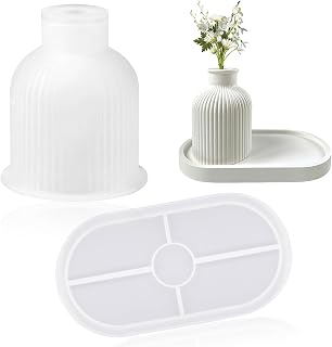 2 Stück Silikonformen Gießformen,Silikonform Vase,Silikonform Tablett,Epoxidharz Formen,Gießformen,Silikon Formen Zum Gießen,Kerzen Formen Silikon