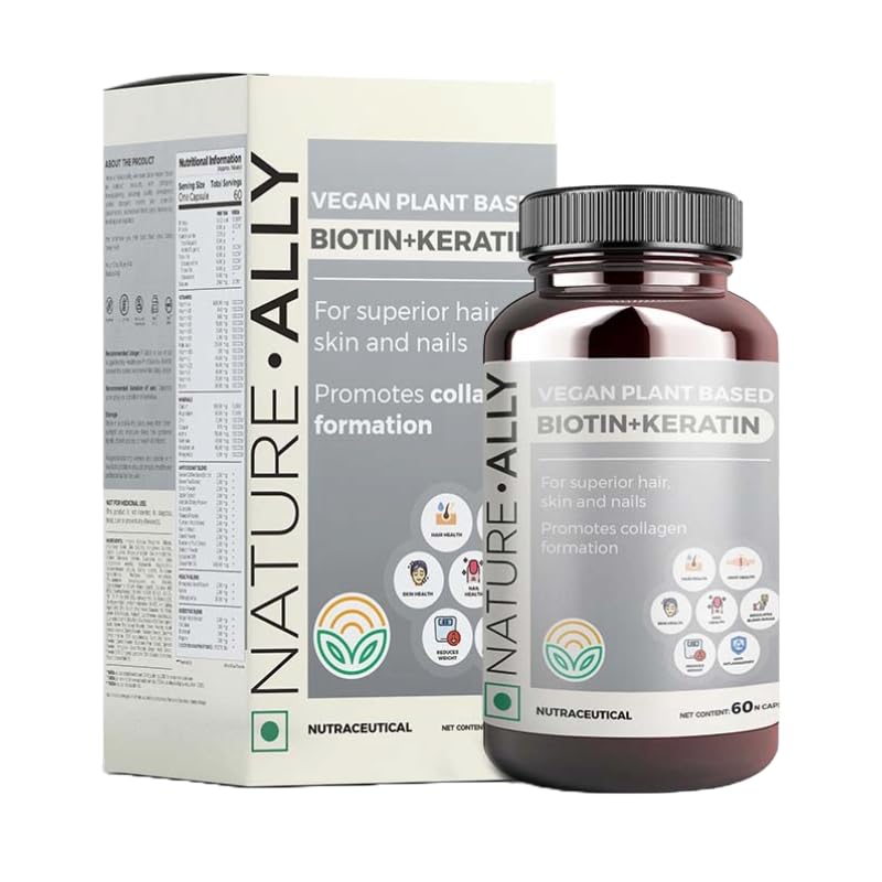 NatureAlly Biotin Keratin - Vegan Plant Based formulation For Hair Health, Hair Shine, Hair Fall Prevention, Activates Hair Folicles, Hair Growth (60 Capsules) (B0CBXDL258) Amazon Price History, Amazon Price Tracker