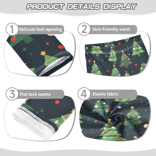 Green Christmas Tree Polka Dots Girls Leggings Ultra Soft Compression Yoga Gym Pants for Kids 4-10T3