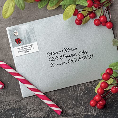 Snowy Holiday Personalized Return Address Labels — Set Of 144, Square, Self-Adhesive, Flat-Sheet Labels, By Colorful Images #TOP2