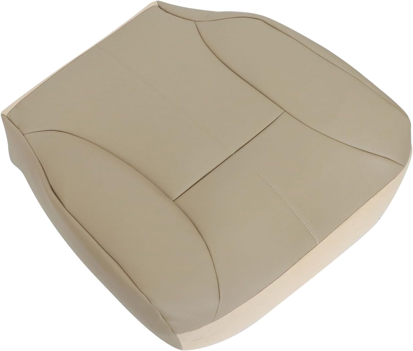 SecosAutoparts Driver Bottom & Driver Foam Replacement Leather Seat Cover Tan Compatible with Dodge Ram 1500 2500 3500 1998 1999 2000 2001 2002