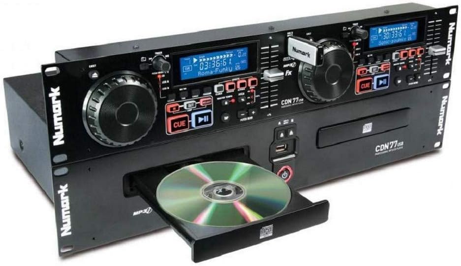 Numark CDN77USB – Professional Dual USB and MP3 CD Player for Professional DJ Use With Performance-Driven Feature Set, CD / MP3CD Support and D3 Tag & Folder Recognition