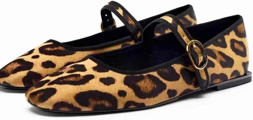 Womens Suede Mary Jane Flats Round Toe Buckle Casual Ballet Shoes