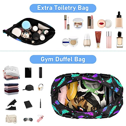 Travel Duffel Tote Bag Halloween Luminous Bats Sports Duffel Bag with Wet Pocket Weekender Overnight Bag for Women Men Gym Bag, Carry On Bag Hospital Bag for Labor and Delivery3